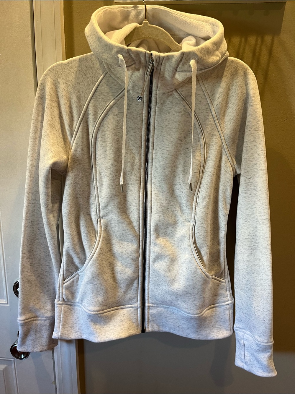 lululemon athletica Heathered Light Gray Full-Zip Hoodie